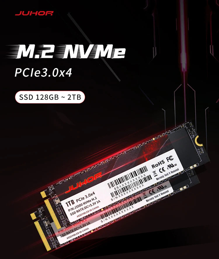 JUHOR M.2 NVMe PCIe3.0 Ssd Hard Disk 512GB 1T 2T M.2 NVMe SSD Internal Hdd Solid State Drive For Desktop PC Laptop