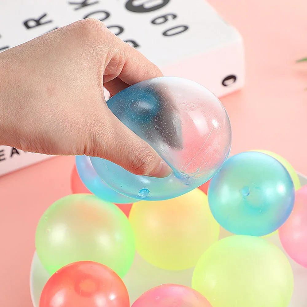 Luminous Balls High Bounce Glowing Ball Sticky Wall Home Party Decor Kids Adult Gift Anxiety Stress Relieve Toy 4.5cm