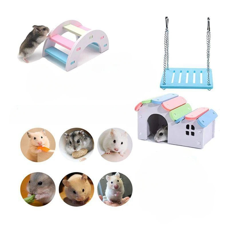 Assembled Hamster Slide Toy Guinea Pig Golden Bear Funny Breathable Hamster House Nest Chinchillas Hamster Exercise Toy Acessory