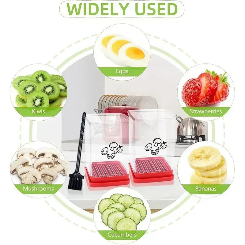 Strawberry Slicer - Fruit Slicer with Container - Pro Soft Food Chopper - Detachable Fruit Cutter Chopp gadget