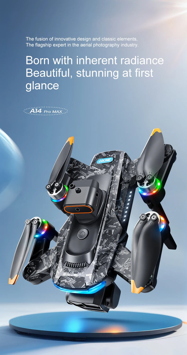 A14 PRO MAX Drone 8K Professional Camera Four-Axis Aerial Photography with Screen Remote Control 5000M 5G WIFI GPS FPV RC Dron