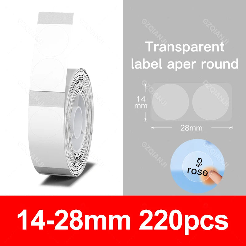 Niimbot D110 D11 Label printer paper Waterproof Anti-Oil Price Label Sticker Transparent Pure Color Label thermal Sticker Paper