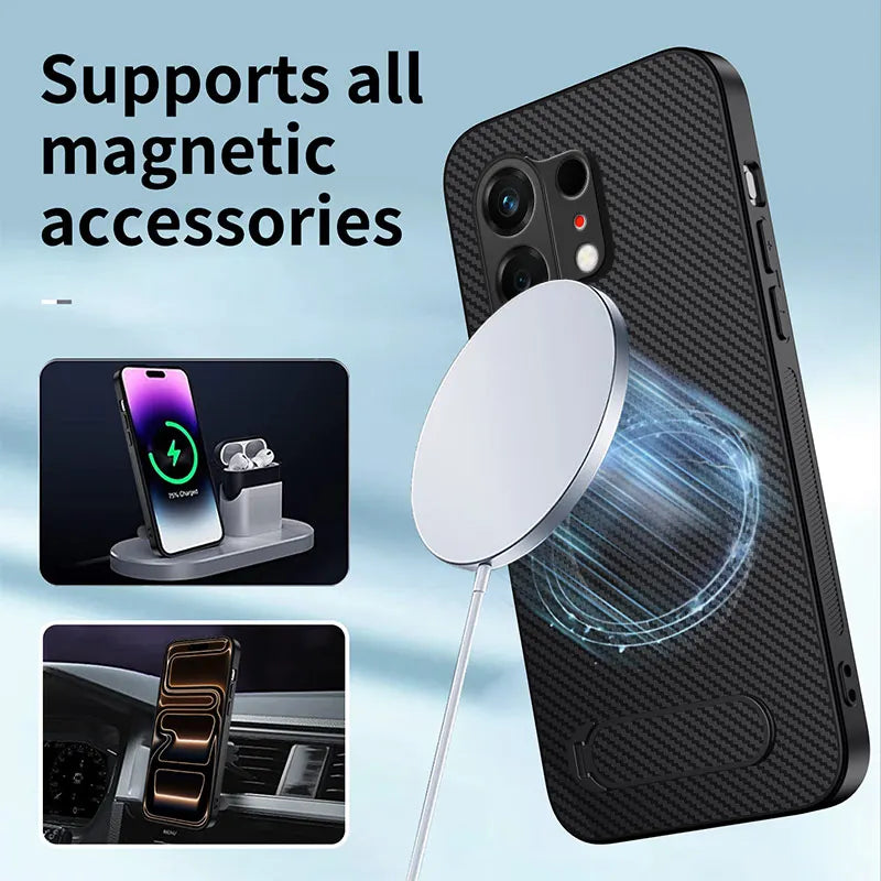 For Tecno Camon 50 40 Pro Plus Case Carbon Fiber Texture Magnetic Bracket PC Cover For Tecno Camon 40C Shockproof Bumper Funda