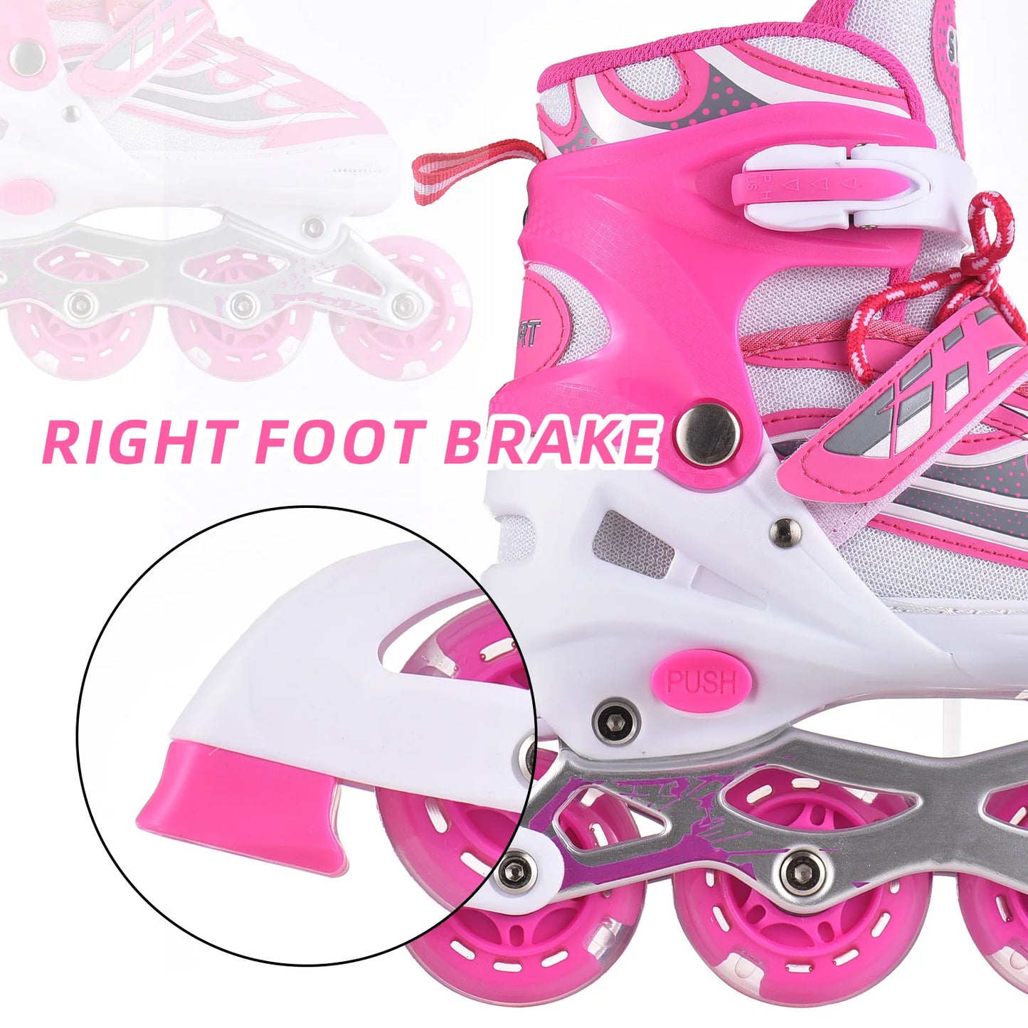 Kids Inline Skates Light Up for Boys and Girls Beginner Friendly Eco-friendly Breathable for Toddlers Shoe Size 28-41