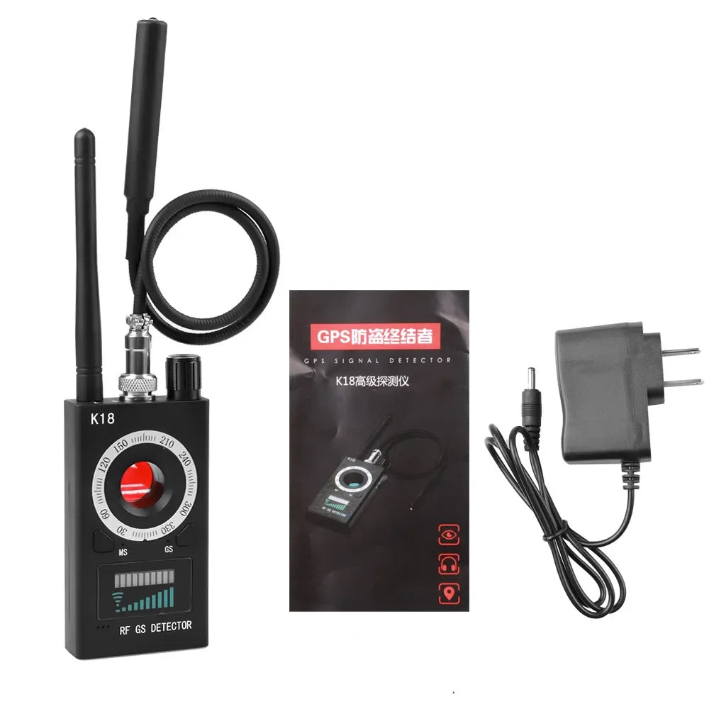 New K18 Multi-function 1MHz-6.5GHz Anti-Candid Cam Wireless Lens Device Finder GSM Audio Bug Finder GPS Signal RF Tracker Detect