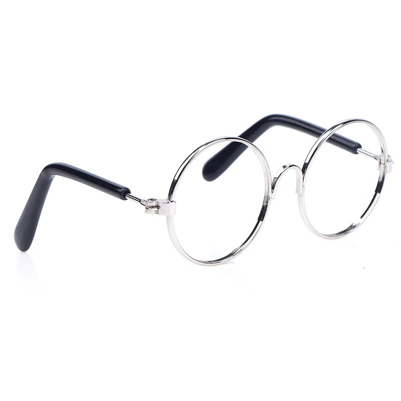 DIY Doll Dressing Accessories High Quality 20cm EXO Dolls Glasses 3 Color Round Frame Lensless Eyewear Toy Miniature Eyeglasses