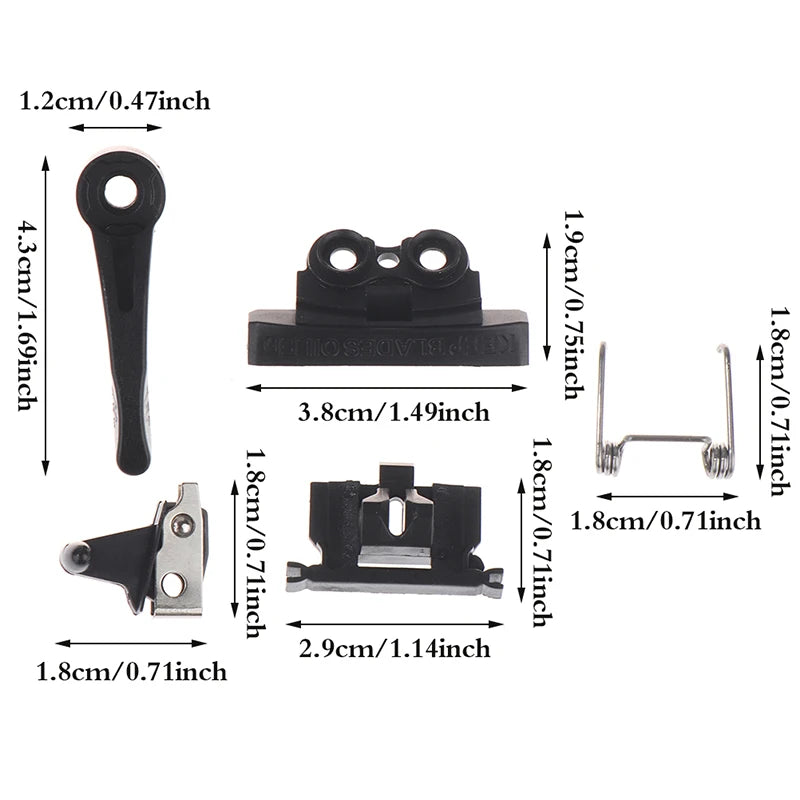 5Pcs Hair Clipper Swing Head Cover Switch Adjusting Rod Spare Parts For Electric Clippers 8591/8148
