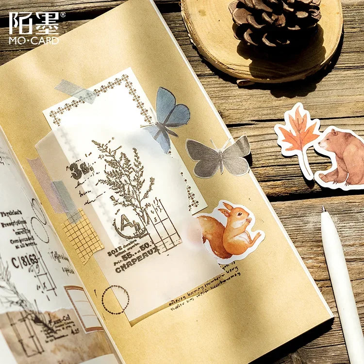 Autumn forest animals Decoration Adhesive Stickers Diy Cartoon Stickers Diary Sticker Scrapbook Kawaii Stationery Stickers