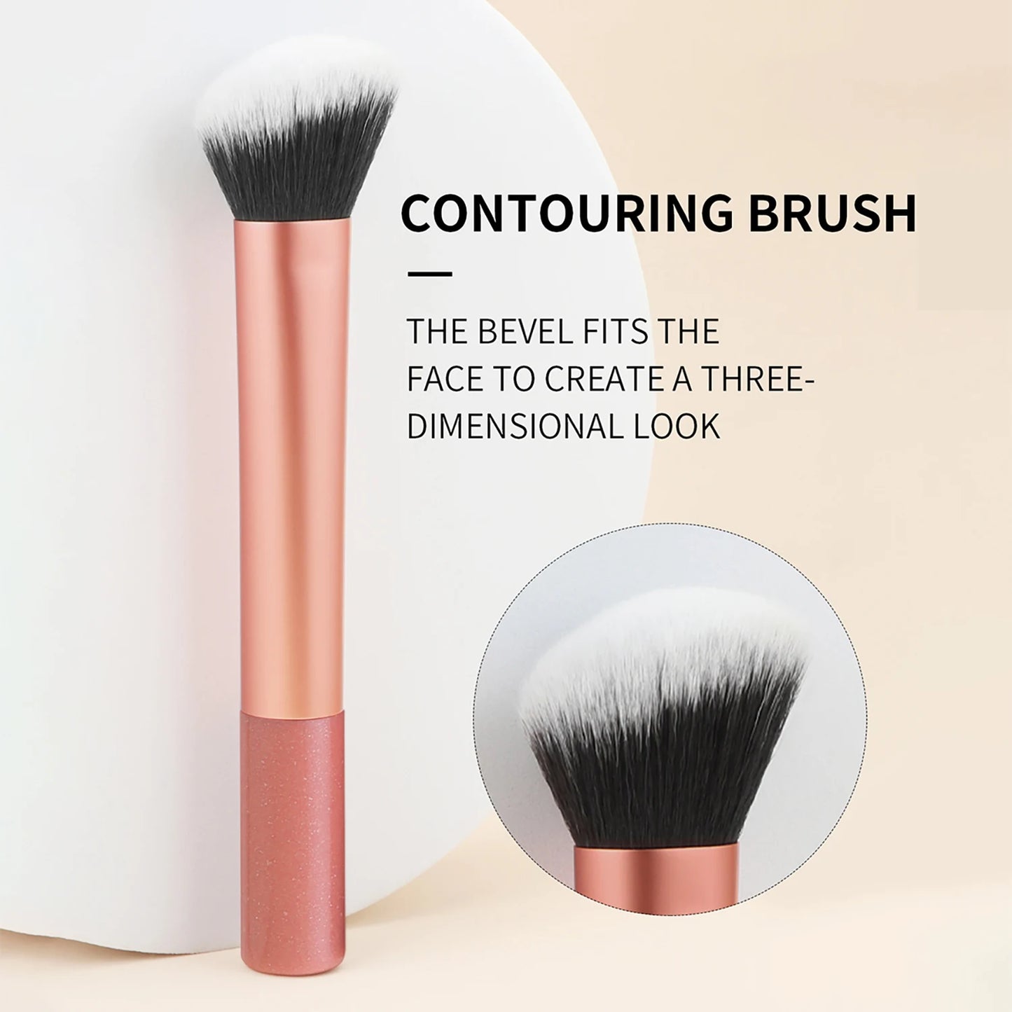 Single facial brightening, contouring and contouring brush beauty tool