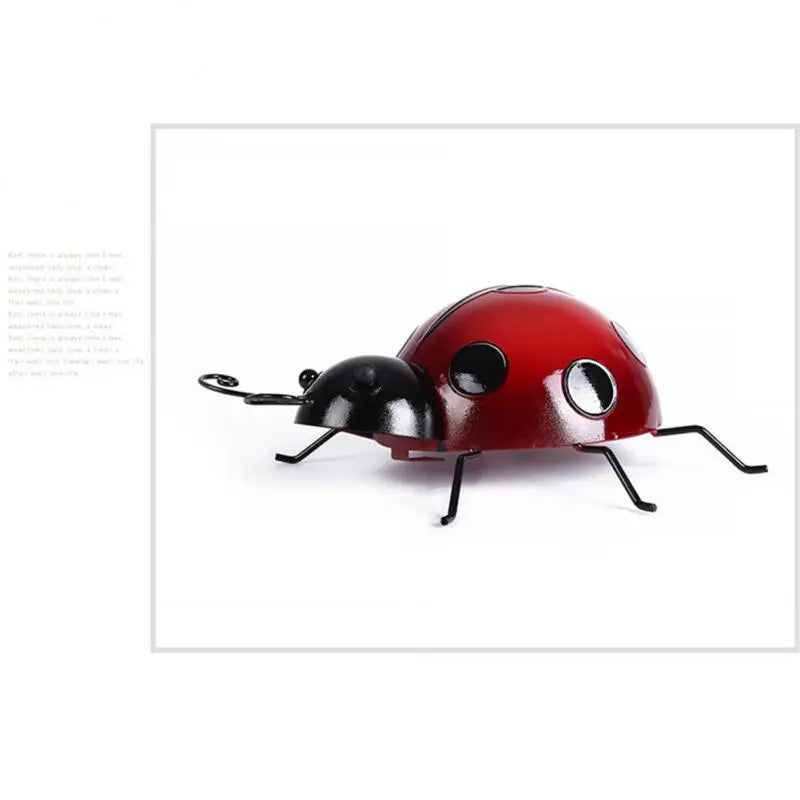 10/16/20cm Metal Ladybug Fence Hanger Wall Hanging Outdoor Garden Decorative Figurine Decoration Crafts Miniatures Home Decor