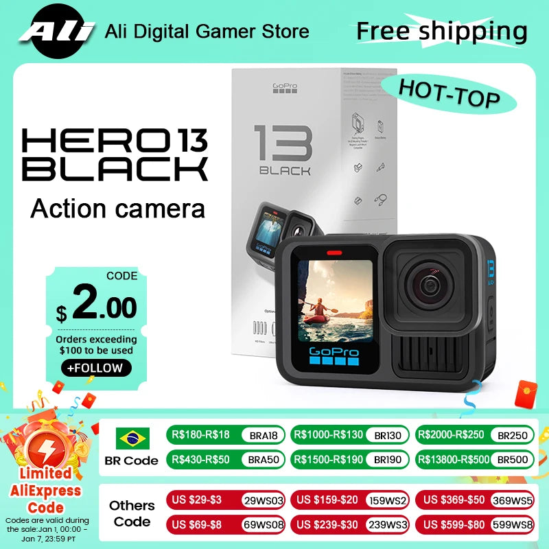 GoPro HERO13 Black Action Camera Go Pro 13 Anti Shake Cycling 5.3K Camera