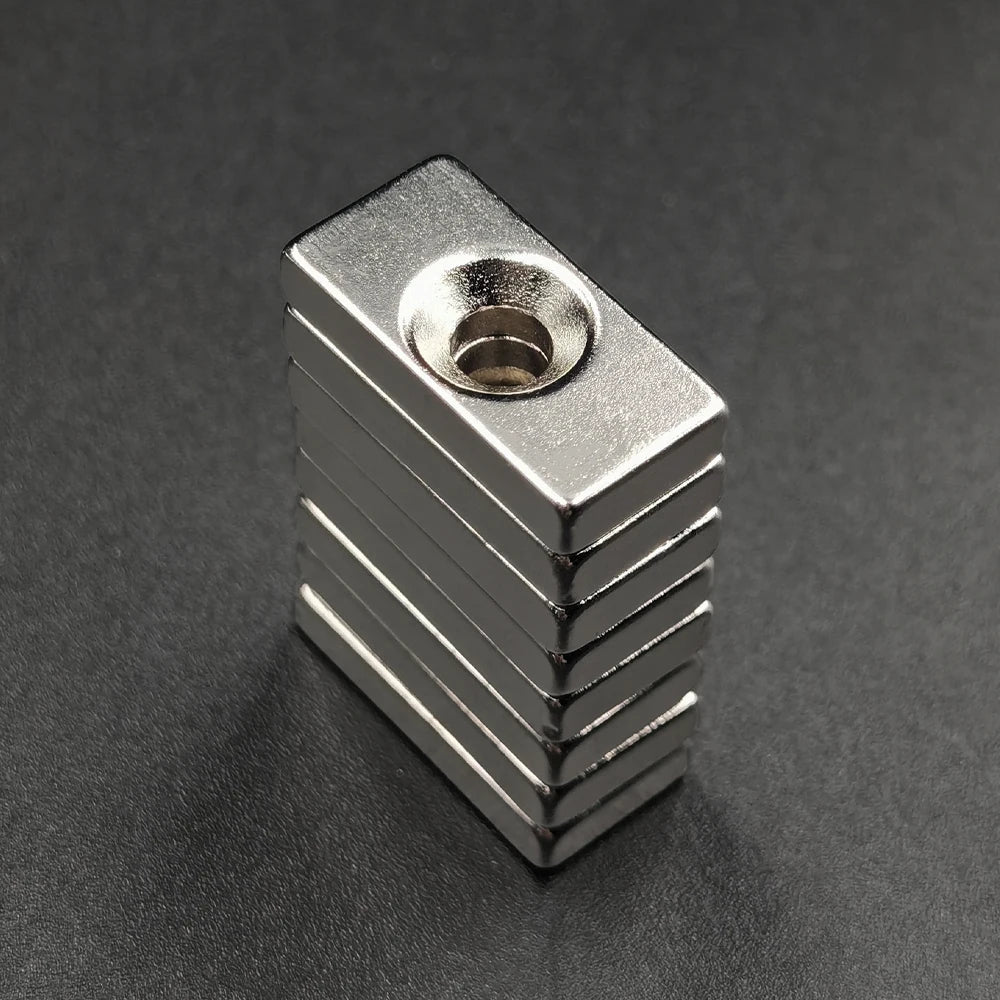 1/5/10/20/200Pcs N35 Rechthoekige Magneet F 20X10X4 Mm gat 4 Mm Super Sterke Neodymium Magneet 20*10*4 Mm Ndfeb Magneet 20X10X4