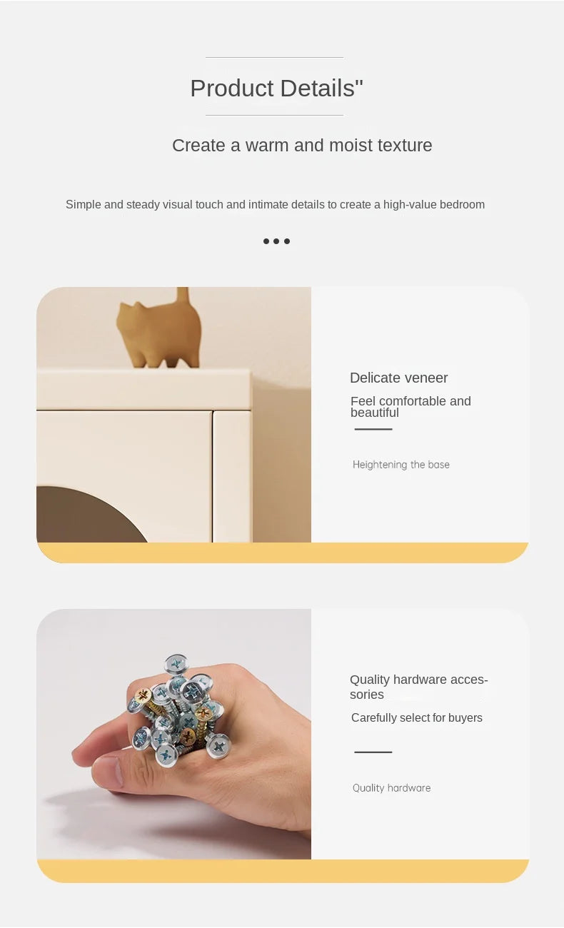 Multifunctional Storage Cabinet for Cats Beds Solid Wood Cat Litter Bedside Table Simple Small Bedside Table Bed Accessories