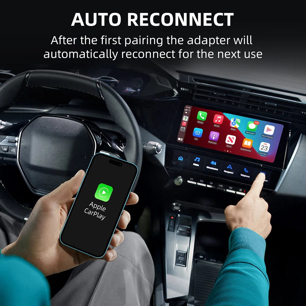 2in1 Wireless CarPlay Dongle Wireless Android Auto Adapter AI Smart Box Car Intelligent Systems For Car With Wired CarPlay