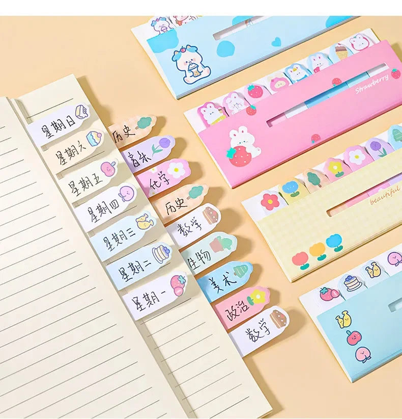 Creative Cute Cartoon Animal Index Stickers Stationery Notebook High Appearance Convenience Stickers Student Supplies