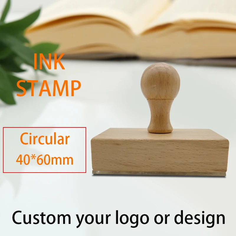 Custom Wooden Stamp Seal Personalized Logo Wedding Party Packaging Stamp Company Address&Name Self Inking Rubber Stamp Artwork