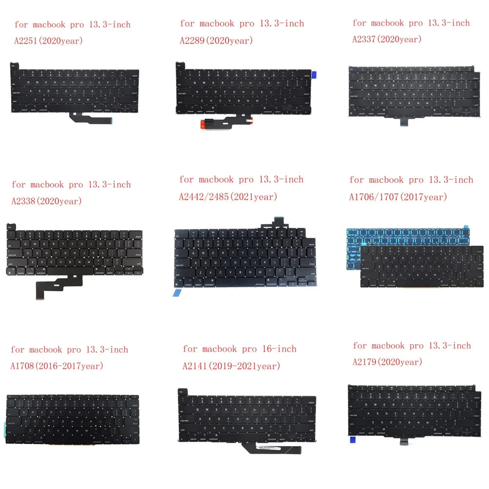 Replacement Keyboard for A1706 A1708 A2141 A2179 A2251 A2337 A2289 A2338 A2442 US Layout