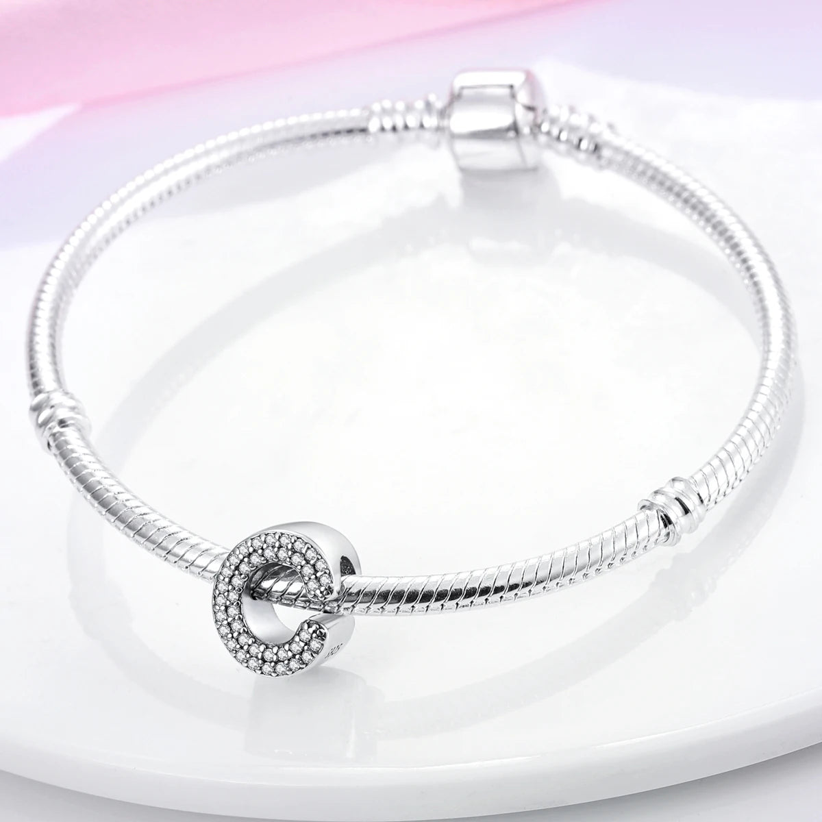 Real 925 Sterling Silver Charms Bracelets Classic 26 Letters Alphabet Charms Beads For Women Fine DIY Wedding Jewelry Gift