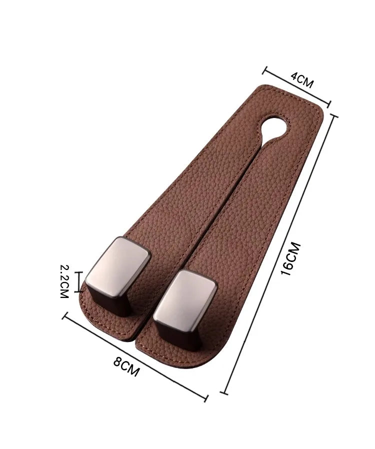 Real Leather Car Hook Seat Rear Front Seat Storage Bag Storage Bag Small Hook Clothes Sundries Hanger Clip Auto Car Parts
