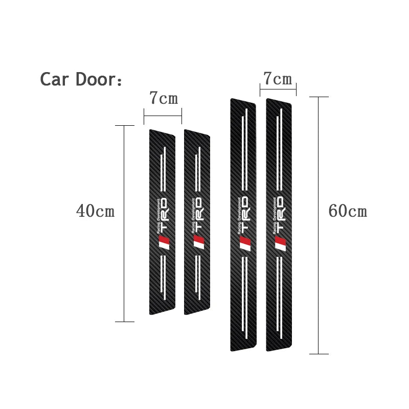 1/4/5Pcs Car Door Sill Scuff Plate Decor Carbon Fiber Stickers For Toyota GR Corolla Yaris Aygo Prius RAV4 Crown CHR Camry Auris