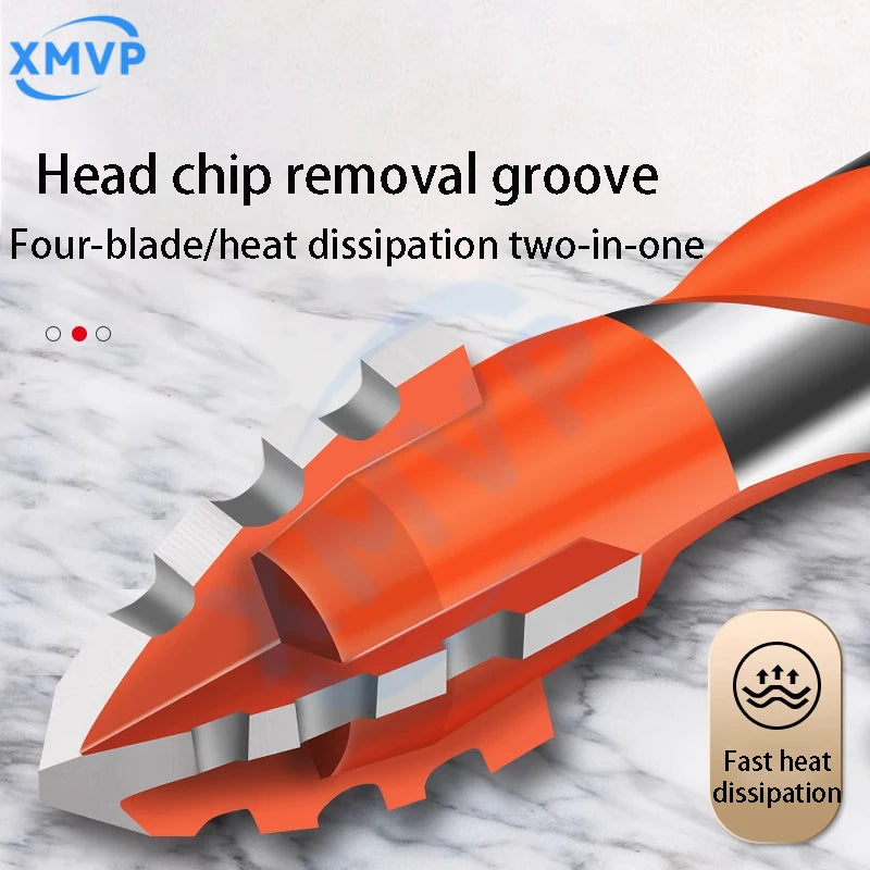 Four-edge serrated drill, eccentric drill bit, high-hardness tile and concrete drilling Super hard electric drill dry drilling