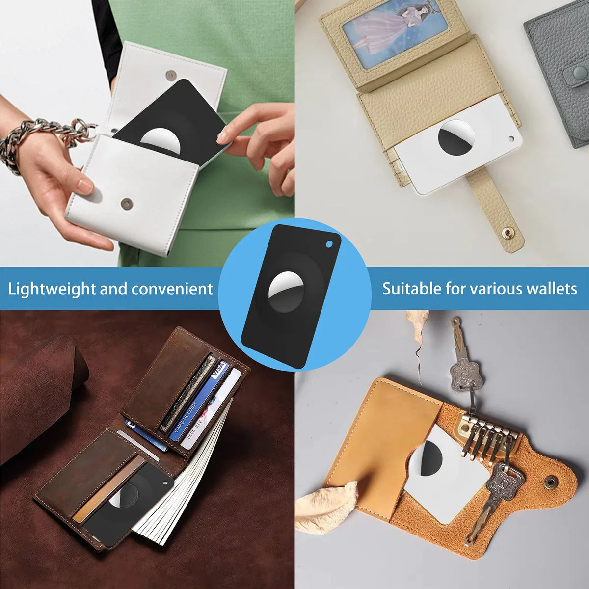 Ultra Wallet Card Holder for Air Tag Soft Silicone Protective Cover Anti-lost Card Tracker Airtag Case for Wallet Handbag Pocket