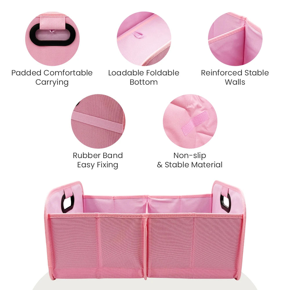 Trunk Organizer for suv, Foldable portable car storage box for camping outdoor storeroom,space saving multi functional