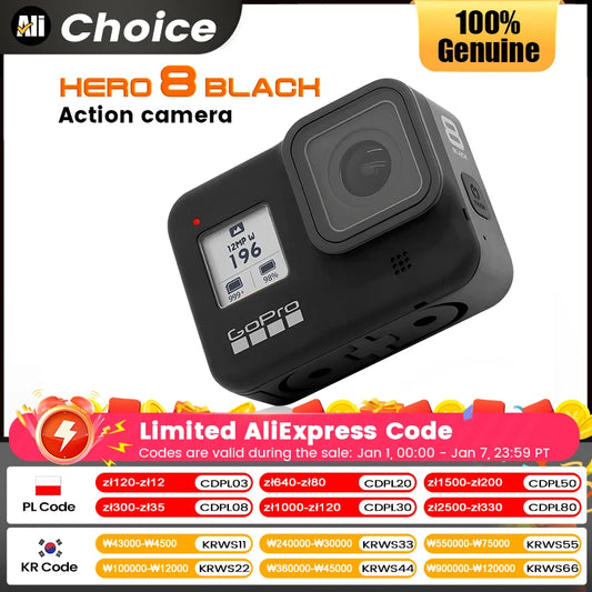 GoPro hero 8 Black stable 4K video 12MP photo portable 1080p live broadcast Motorcycle and Skiing Sports go pro Camera