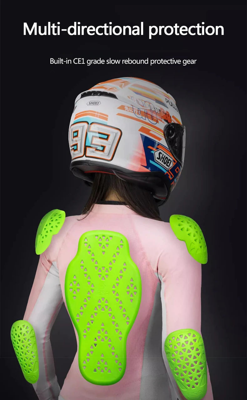 Motorcycle riding suits, all-season mesh breathable, spring and summer women's fitted, anti-drop, quick-drying clothes