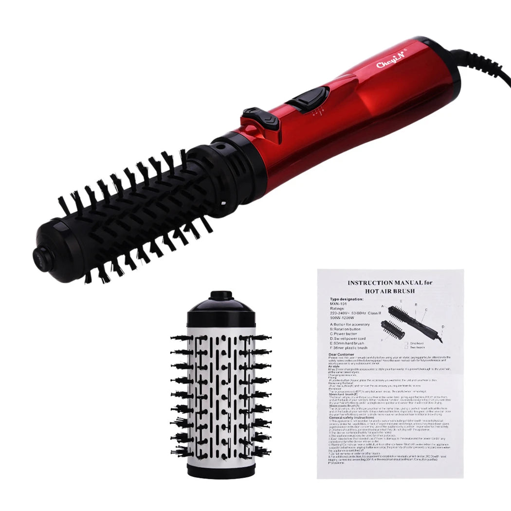 CkeyiN Straightening Brush Electric Hair Brushes Automatic Rotating Blow Dryer Blower Hair Curler Combs Salon Styling