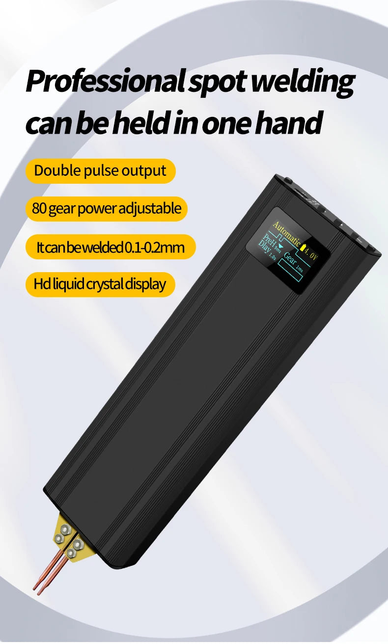 80 Gears Spot Welder Adjustable Portable Handheld Digital Display Mini Spot Welding Machine Automatic Trigger for 18650 Battery