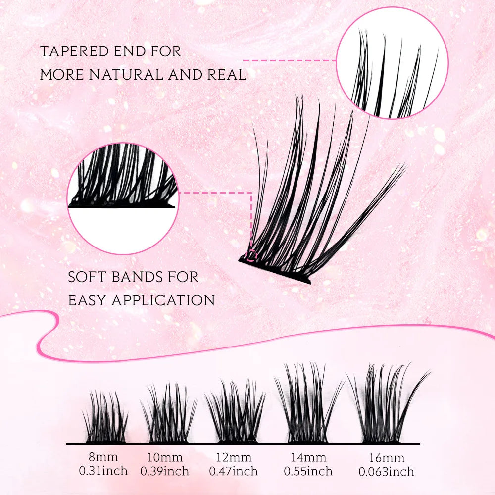 MIAOJIE Lash Clusters 120pcs Cluster Lashes 8-16mm Individual Lashes Natural Look D Curl Fluffy Cluster Lashes DIY Eyelash Exten
