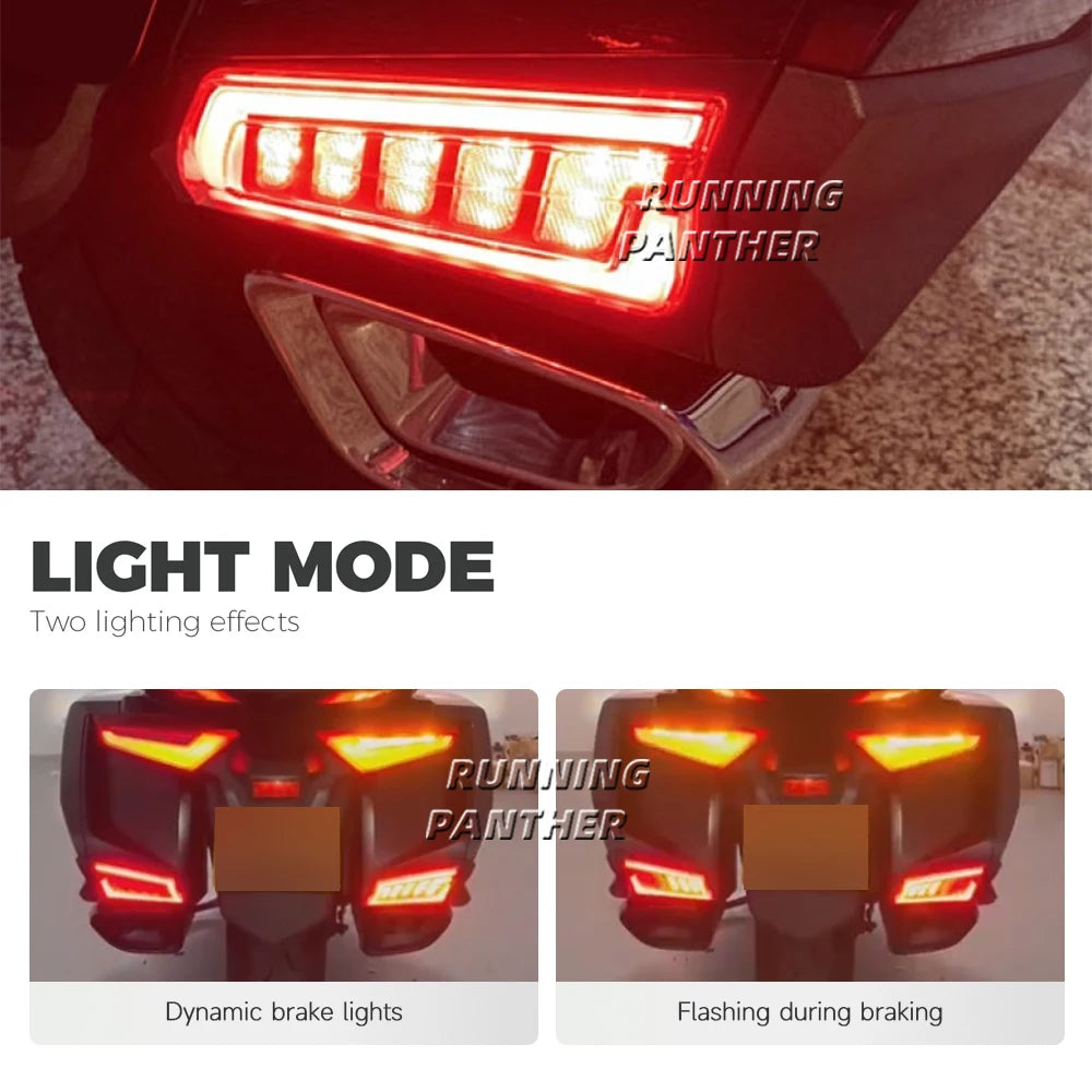 Motorcycle Rear Saddlebag Saddle Bag Turn Signal LED Lights Lamp For Honda Goldwing Gold Wing GL1800 Tour 2018-2023 2022 2021