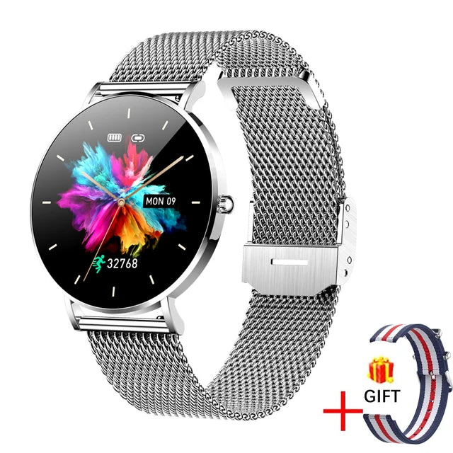 LIGE 2024 AMOLED Smart Watch Women Call Remind Ladies Physiologic Function Clock Sport Bracelet Waterproof Smartwatch For Men