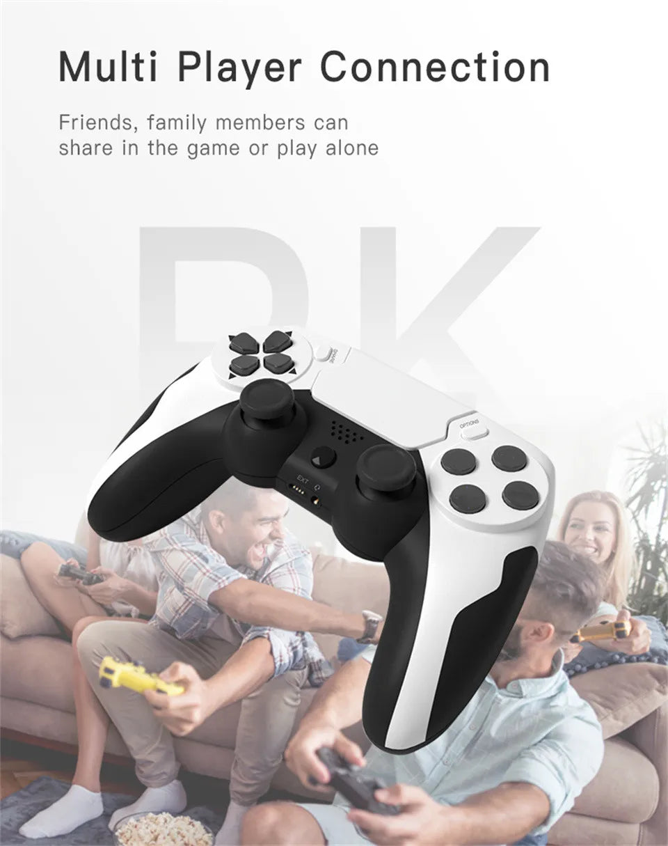 GAMINJA Wireless Controller Bluetooth Gamepad Double Vibration 6Axis Joypad Touchpad Microphone Earphone Port For PS4 PS3 PC