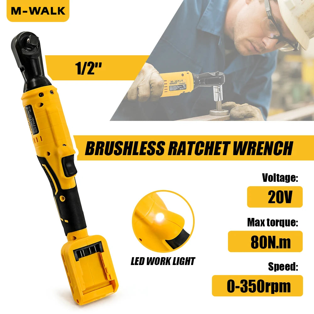 DCF522 Cordless Right Angle Electric Ratchet Wrench Rechargeable Screwdrive Removal Screw Nut Tools For Dewalt 20V Battery Pin
