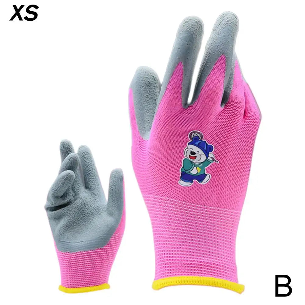 Gardening Gloves Kids Durable Waterproof Garden Work Gloves Non-Slip Children Safety Yard Work Gloves Portable Garden Supplies