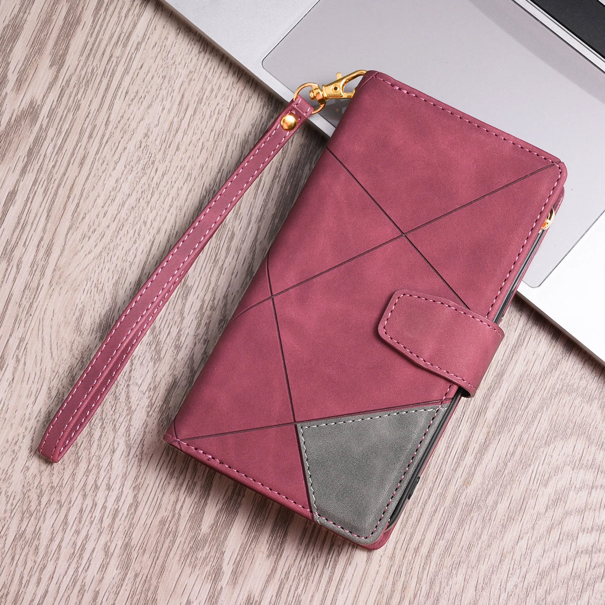 Flip Leather Case For XiaoMi 14T 13T 12T 11T 11 Lite Redmi Note 15 14 13 11S 12 Pro Plus Zipper Card Slot Wallet Bag Cover