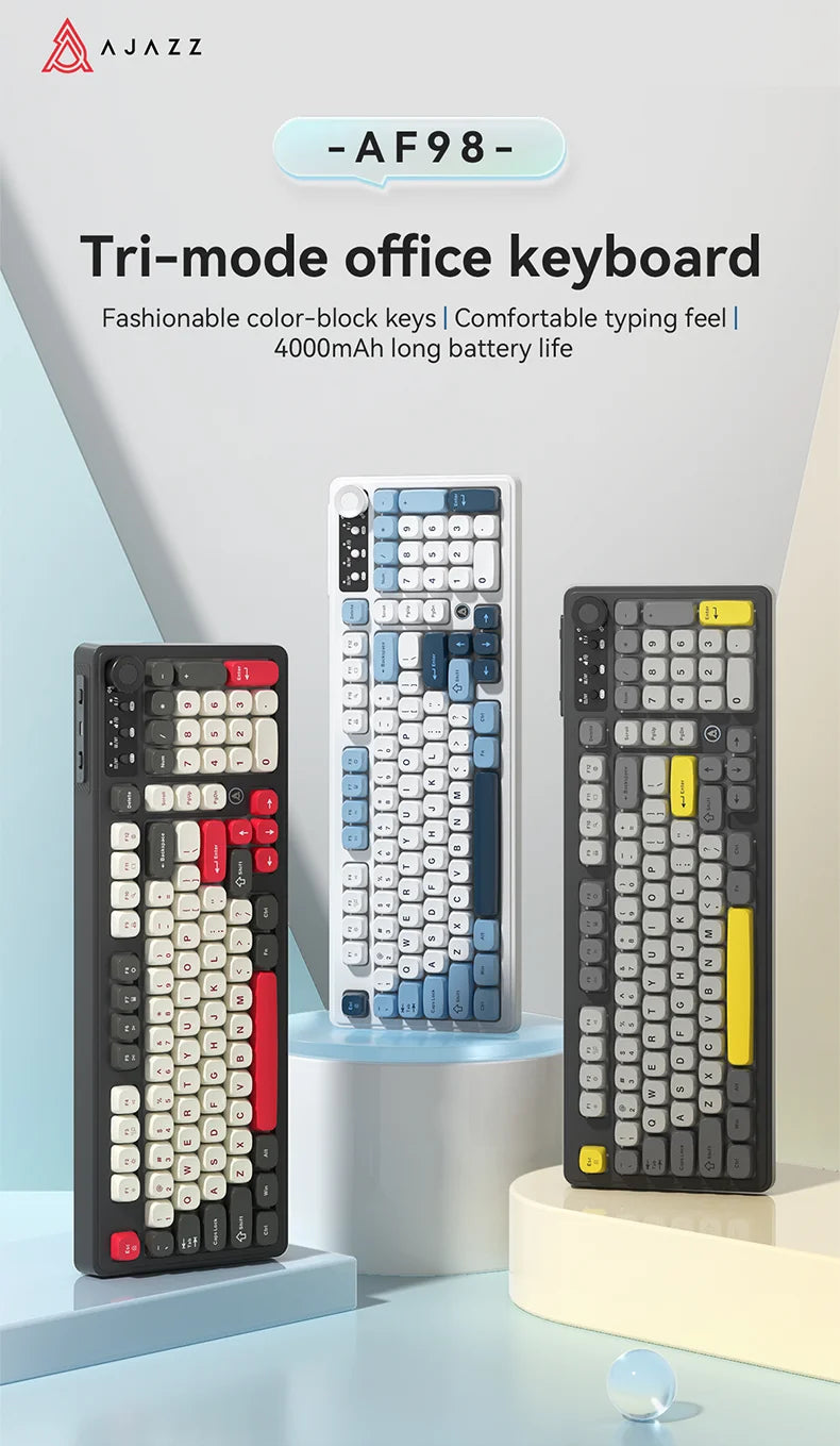AJAZZ AF98 wireless\wired-film keyboard film keyboard feel 99-key desktop computer external office gaming game home typing