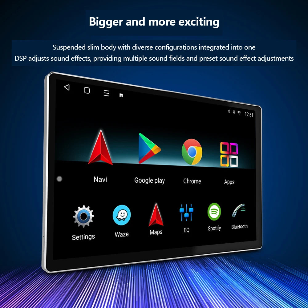 Android12 Car Radio Auto 8 Core 4+64G Din 9"/10" Universal QLED In-Dash GPS Navigation with Wireless CarPlay Reverse Camera AHD