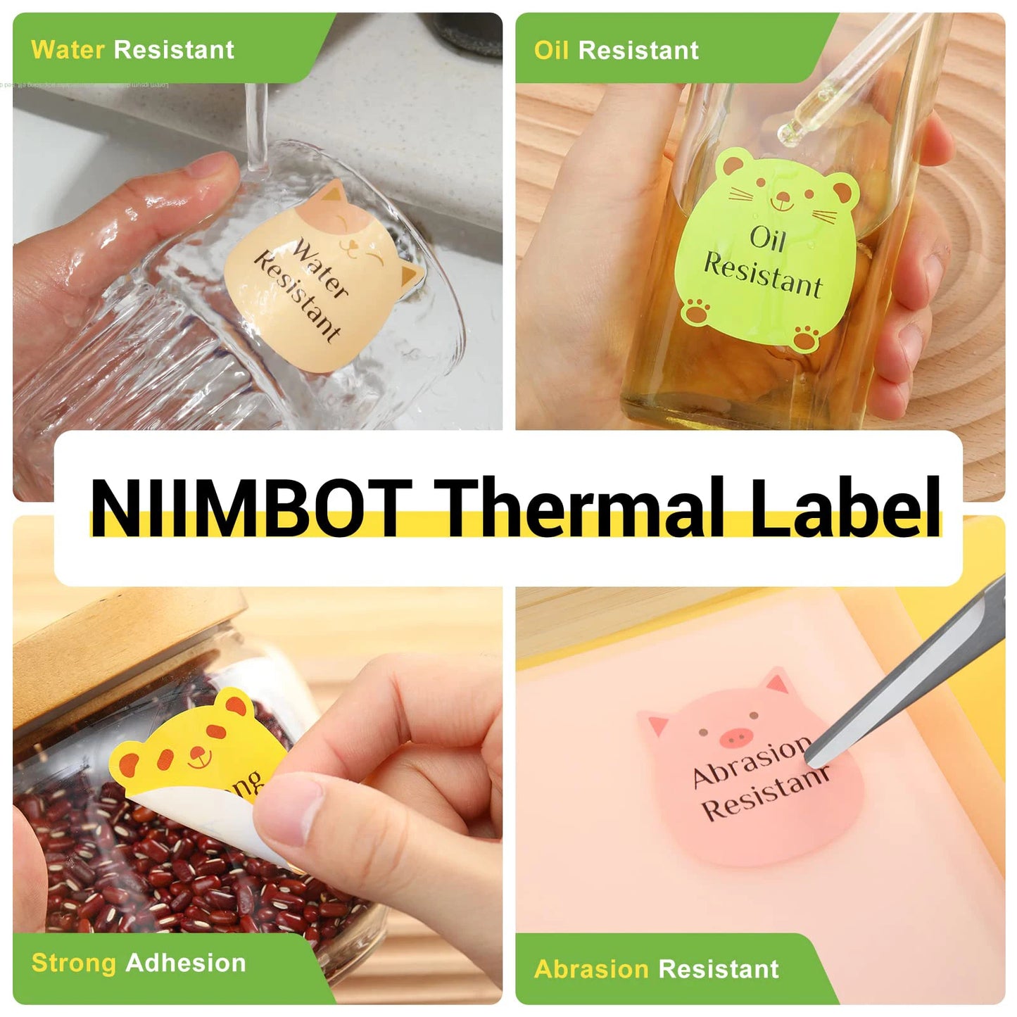 Niimbot  B1/B21/B203Mini Printer Thermal Wire White/Color/Round/Flower Sticker Self Adhesive Waterproof Sticker Hot Collection