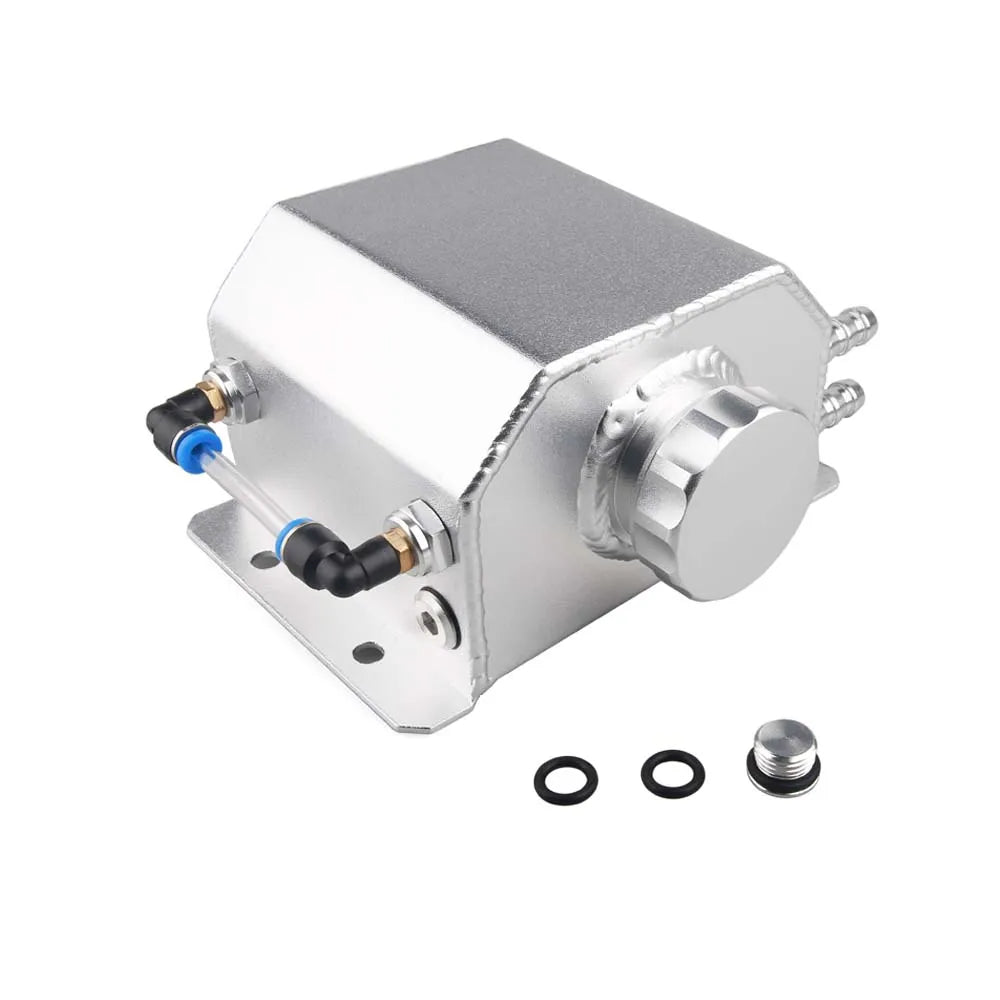 1L Aluminum Oil Catch Can Reservoir Tank With Drain Plug Breather Oil Tank Fuel Tank Universal style