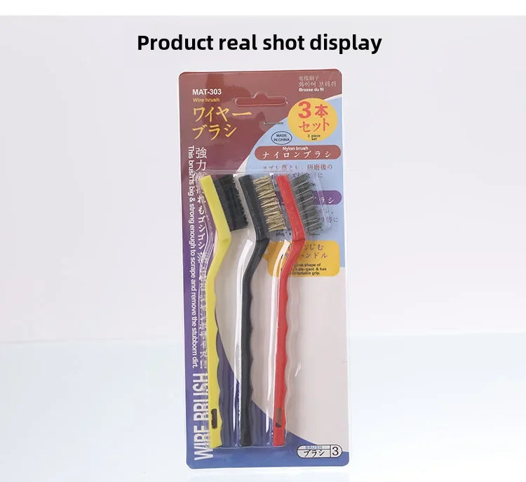 Japanese Gas Stove Cleaning Brush 3 Pack Kitchen Supplies Range Hood Stove Cleaning Tool Steel Wire Small Brush