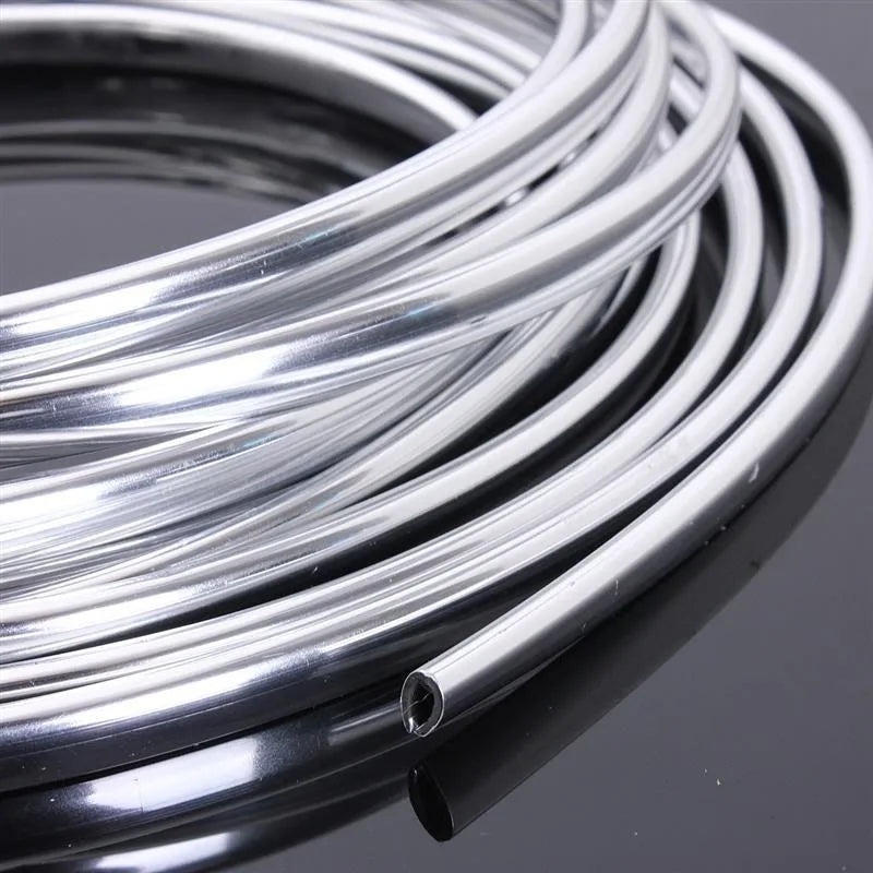 4/6M Car Door Edge Scratch Protector DIY Silver Moulding Trim Strips Chrome Trim Strip Scratch Guard Protector Strips