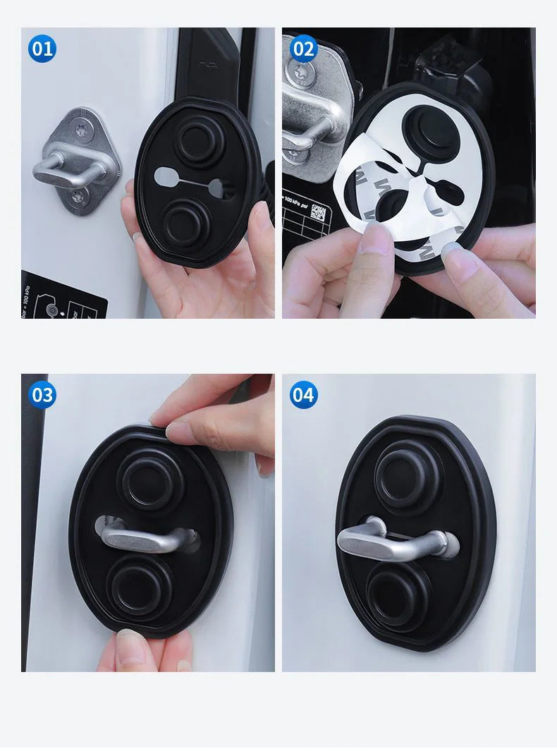 Upgrade Car Door Closing Shockproof Silicone Cushion Mute Shock Absorber Protective Covers Car Door Latch Accessories