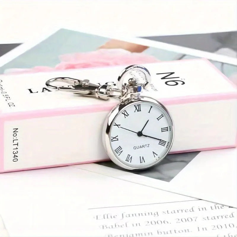Large number clear pocket watch keychain hanging watch nurse watch student exam quartz watch