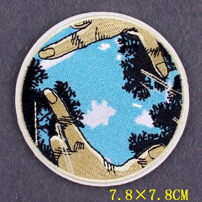 Hiking Adventure Patches For Clothing Stickers DIY Hook Loop Badges Camping Embroidery Patch Iron On Patches On Clothes Stripes