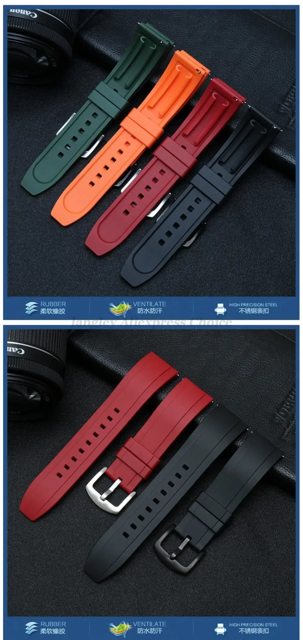 Quality Rubber Watch Strap 20mm 22mm 24mm for Seiko 5 Green Water Ghost Abalone Men Sport Silicone Wristband Quick Release Band