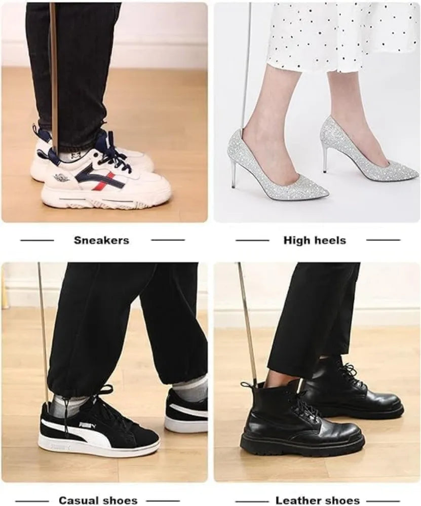 42cm Extra Long Shoe Horn Stainless Steel Silver Metal Shoes Remover Shoehorn Lifter Aid Slip Shoe Pull Tool Shoespooner