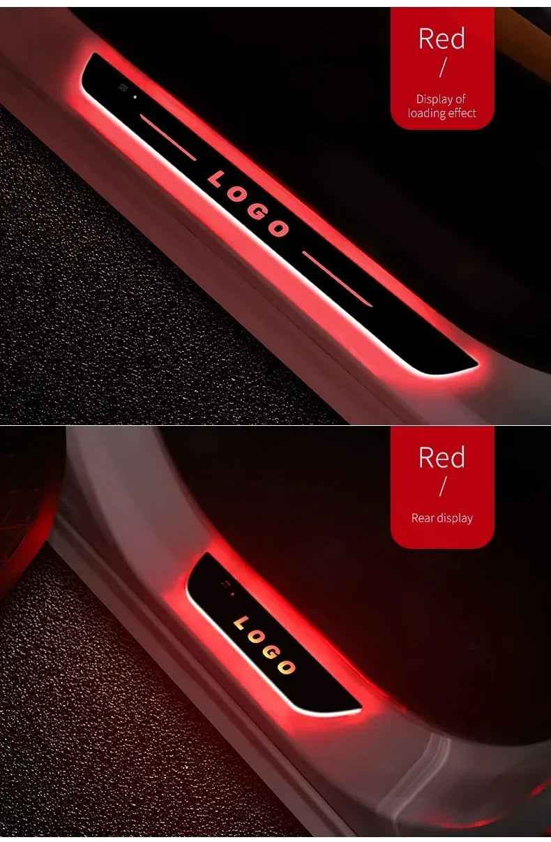 New style Car Door illuminated Sill light Logo Projector Lamp USB Power Wireless LED RGB Welcome Car Scuff Plate Pedal Light